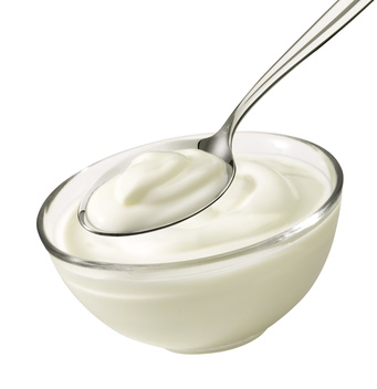 Bowl with yoghurt