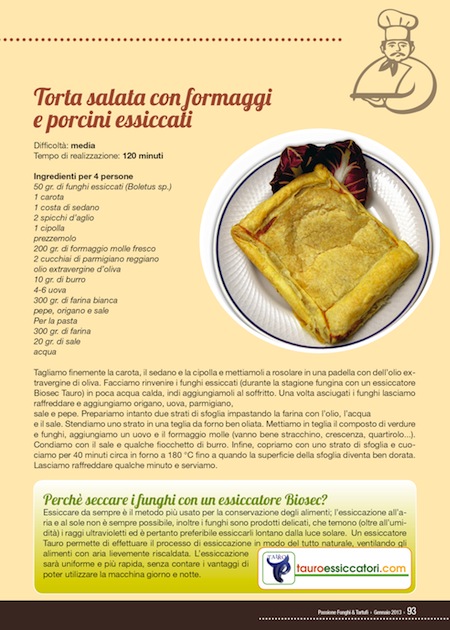 ricetta torta salata con funghi essiccati