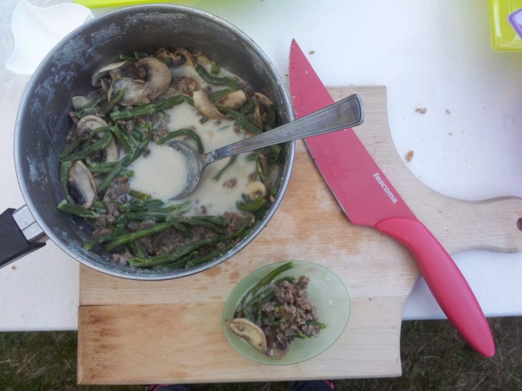Curry verde thai manzo funghi fagiolini