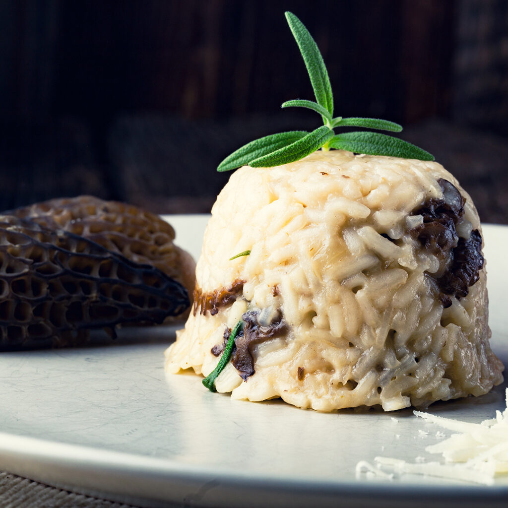 Risotto con spugnole